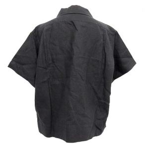 MARGARET HOWELL シャツ リネン 麻 半袖 ブラウス 2 M 黒 ブラック