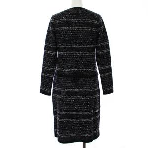 René セットアップ ノーカラージャケット ワンピース ニット ツイード 34 ブラック