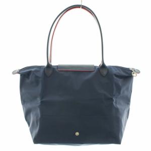 Longchamp ルプリアージュネオ ナイロンレザートートバッグ L ネイビー 