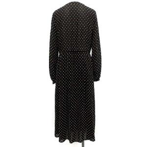 Leilian マキシドットワンピース 7 ブラック