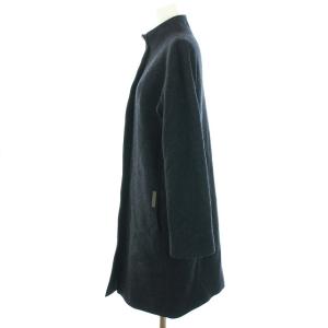 HUNTING WORLD 千鳥格子柄スタンドカラーコート 40 ネイビー