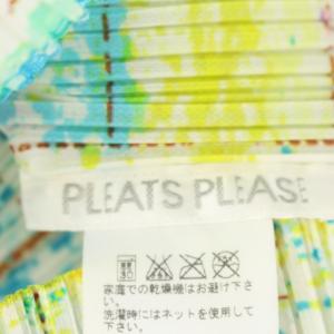 PLEATS PLEASE ISSEY MIYAKE イッセイミヤケ カットソー Tシャツ 長袖 総柄 3 L ホワイト イエロー ブルー