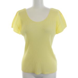 イッセイミヤケ カットソー Tシャツ 半袖 プリーツ 3 L イエロー