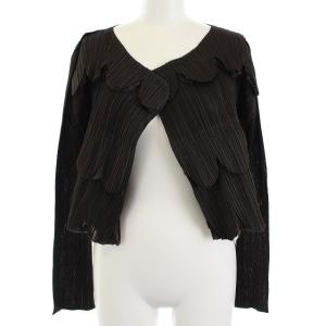 イッセイミヤケ カーディガン プリーツ 3 ダークブラウン