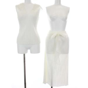 セットアップ カットソー プリーツスカート 3 ホワイト