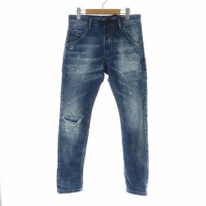 KROOLEY ジョグジーンズ スウェットデニム ダメージ加工 コットン 26 インディゴ