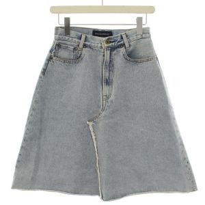 5ポケットショートデニムスカート フレア 膝丈 1 ブルー