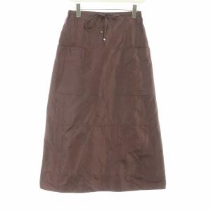 シルクタフタスカート 38 ブラウン