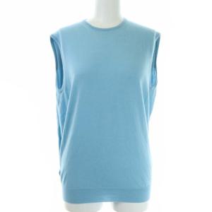 カシミヤシルク混ノースリーブクルーネックニットカットソー 1 ライトブルー