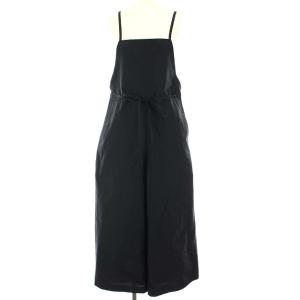 コットンシルクタフタサロペット オールインワン オーバーオール 36 ネイビー