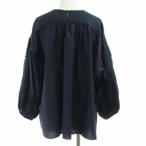 Drawer ブラウス フリル S 紺