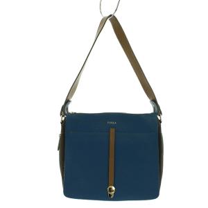 レザーショルダーバッグ ブルー