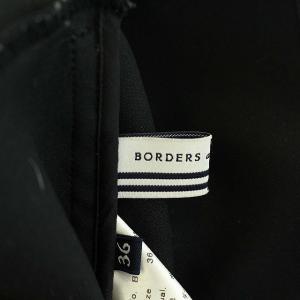 BORDERS at BALCONY 18SS バックラッフルトップ ブラウス シャツ カットソー Uネック 五分袖 36 S ブラック