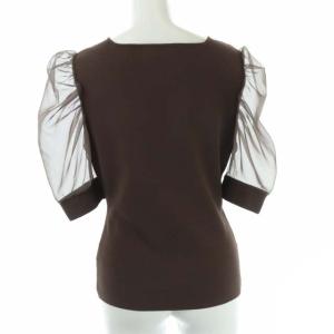 CELFORD 20SS 袖シースルーシアーニットカットソー 36 ブラウン