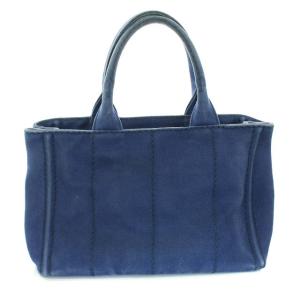 PRADA カナパ デニムキャンバス ロゴ ブルー