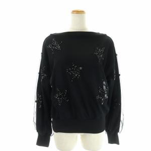 20SS  星柄ボートネックプルオーバーカットソー 36 ブラック