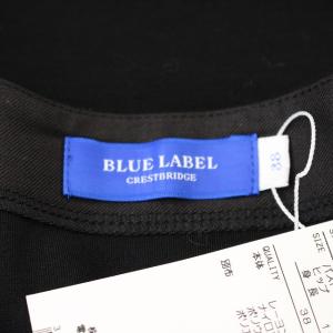 BLUE LABEL CRESTBRIDGE 20SS ワンピース ロング 半袖 リボン チェック 38 M ブラック