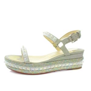 Christian Louboutin PYRADIAMS 60 GLITTER SUNSET ウェッジソール サンダル 25cm