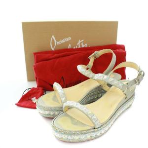 Christian Louboutin PYRADIAMS 60 GLITTER SUNSET ウェッジソール サンダル 25cm