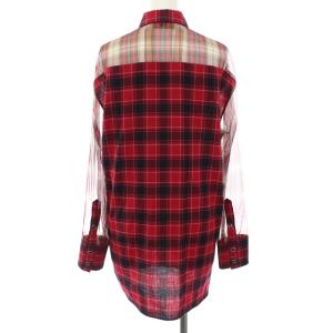 N°21 シアー切替チェックフランネルシャツ 36 レッド
