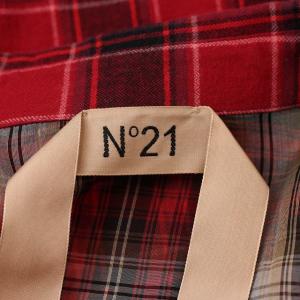 N°21 シアー切替チェックフランネルシャツ 36 レッド