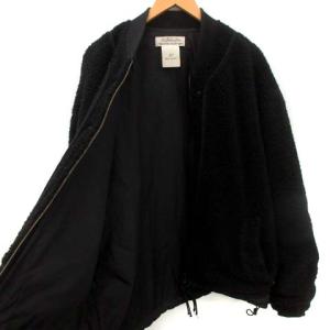 REMI RELIEF 近年モデル ボアジャケット ブルゾン 中綿 切替 キルティング ウール ナイロン S ブラック