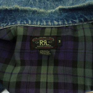 RRL ジージャン デニムジャケット 裏地チェック インディゴ M ブルー