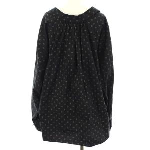 BALENCIAGA 19年製 シャツ オーバーサイズ ロゴプリント 長袖 総柄 34 ブラック