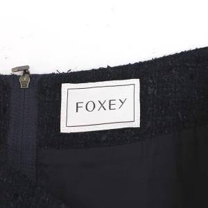 FOXEY classic Tweed クラシック ツイード スカート ひざ丈 40 紺