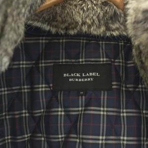 BURBERRY BLACK LABEL ライダース レザージャケット ラムレザー ラビットファー M 紺
