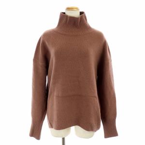 20AW スーパーファインメリノ ワイドハイネックプルオーバー ニット ウール カシミヤ混 ブラウン