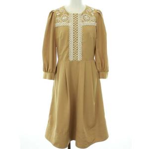 20年製 ワンピース ロング 長袖 0 ベージュ