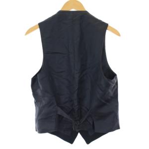 HERMES フロントビーズデザインベスト 48 ネイビー