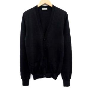 カーディガン BEE 刺繍 ニット 薄手 ウール 長袖 イタリア製 XXS ネイビー