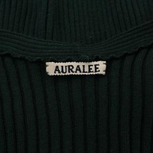 AURALEE Vネックリブニットセーター 0 グリーン