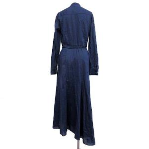 Theory 20SS COTTON VOILE ASYM シャツワンピース ネイビー