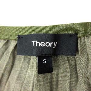 Theory 21SS FRENCH LINEN PLEAT SKT S カーキ