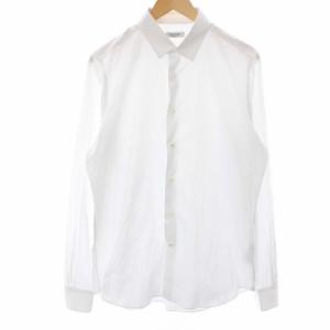 シャツ スタンダードカラー コットン 長袖 3XL ホワイト