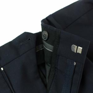 VALENTINO スラックスパンツ センタープレス ジップフライ ウール モヘヤ混 48 M ネイビー