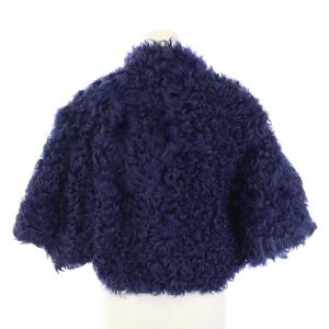 ARMANI COLLEZIONI ボレロ ジャケット カルガンラムファー ショート 40 ネイビー