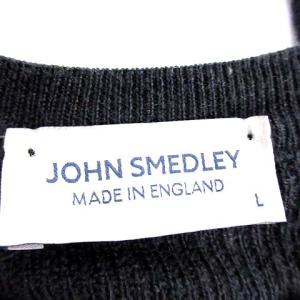 JOHN SMEDLEY カットソー ニット 薄手 ウール 英国製 L ネイビー