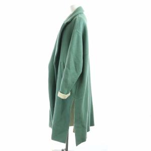 ENFOLD 18AW ダブルビーバースリットコート ガウンコート チェスター ロング ウール 38 グリーン