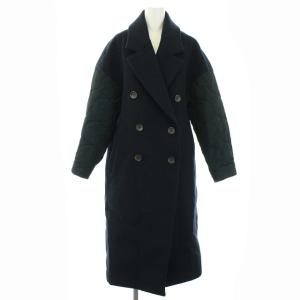 19AW フェザーリバーロングコート 36 紺 黒