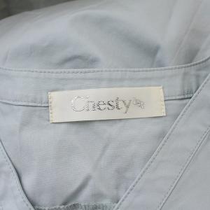 Chesty 20年 ワンピース ロング 袖レース 半袖 XS ライトブルー