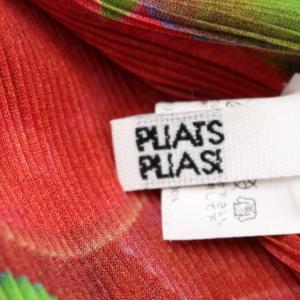 PLEATS PLEASE ISSEY MIYAKE イッセイミヤケ カットソー Tシャツ プリーツ フレンチスリーブ リンゴ柄 3 L レッド グリーン