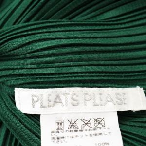 PLEATS PLEASE ISSEY MIYAKE イッセイミヤケ カットソー ノースリーブ 折り返し プリーツ 3 L グリーン