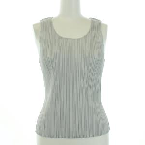 イッセイミヤケ カットソー ノースリーブ プリーツ 3 L グレー