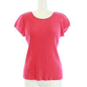イッセイミヤケ カットソー プリーツ 半袖 3 L ピンク