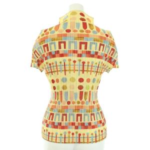 PLEATS PLEASE ISSEY MIYAKE イッセイミヤケ カットソー 半袖 プリーツ ハイネック 総柄 3 L マルチカラー