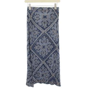 PLEATS PLEASE ISSEY MIYAKE イッセイミヤケ スカート プリーツ デニムプリント 4 ネイビー